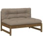 vidaXL Juego muebles jardín 2 pzas y cojines madera maciza marrón miel vidaXL Juego muebles jardín 2 pzas y cojines madera maciza marrón miel