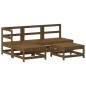 vidaXL Juego muebles jardín 5 pzas y cojines madera maciza marrón miel