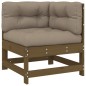 vidaXL Juego muebles jardín 5 pzas y cojines madera maciza marrón miel