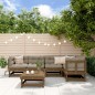 vidaXL Juego muebles jardín 6 pzas y cojines madera maciza marrón miel vidaXL Juego muebles jardín 6 pzas y cojines madera maciza marrón miel