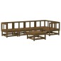 vidaXL Juego muebles jardín 6 pzas y cojines madera maciza marrón miel vidaXL Juego muebles jardín 6 pzas y cojines madera maciza marrón miel