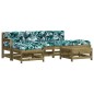 vidaXL Juego de muebles jardín 6 pzas y cojines madera pino impregnada vidaXL Juego de muebles jardín 6 pzas y cojines madera pino impregnada