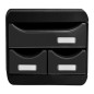 Exacompta Set de cajones para escritorio Black con 3 cajones brillante Exacompta Set de cajones para escritorio Black con 3 cajones brillante