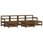 vidaXL Juego muebles jardín 7 pzas y cojines madera maciza marrón miel