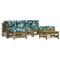 vidaXL Juego de muebles jardín 6 pzas y cojines madera pino impregnada vidaXL Juego de muebles jardín 6 pzas y cojines madera pino impregnada