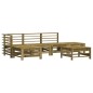 vidaXL Juego de muebles jardín 6 pzas y cojines madera pino impregnada vidaXL Juego de muebles jardín 6 pzas y cojines madera pino impregnada