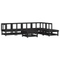 vidaXL Juego de muebles de jardín 7 pzas y cojines madera maciza negro