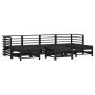 vidaXL Juego de muebles de jardín 7 pzas y cojines madera maciza negro vidaXL Juego de muebles de jardín 7 pzas y cojines madera maciza negro