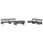 vidaXL Juego de muebles de jardín 6 pzas y cojines madera maciza gris vidaXL Juego de muebles de jardín 6 pzas y cojines madera maciza gris