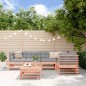 vidaXL Juego de muebles jardín 6 pzas y cojines madera abeto Douglas