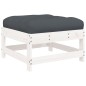 vidaXL Juego de muebles jardín 10 pzas y cojines madera maciza blanco vidaXL Juego de muebles jardín 10 pzas y cojines madera maciza blanco