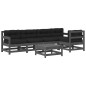 vidaXL Juego de muebles de jardín 6 pzas y cojines madera maciza gris vidaXL Juego de muebles de jardín 6 pzas y cojines madera maciza gris