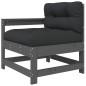 vidaXL Juego de muebles de jardín 6 pzas y cojines madera maciza gris vidaXL Juego de muebles de jardín 6 pzas y cojines madera maciza gris
