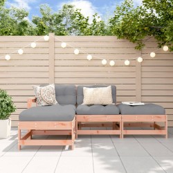 vidaXL Juego de muebles jardín 4 pzas y cojines madera abeto Douglas