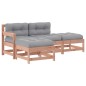 vidaXL Juego de muebles jardín 4 pzas y cojines madera abeto Douglas