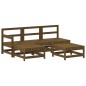 vidaXL Juego muebles jardín 5 pzas y cojines madera maciza marrón miel vidaXL Juego muebles jardín 5 pzas y cojines madera maciza marrón miel