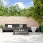 vidaXL Juego de muebles de jardín 4 pzas y cojines madera maciza gris
