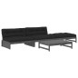 vidaXL Juego de muebles de jardín 4 pzas y cojines madera maciza gris