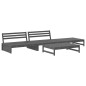 vidaXL Juego de muebles de jardín 4 pzas y cojines madera maciza gris