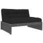 vidaXL Juego de muebles de jardín 4 pzas y cojines madera maciza gris