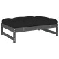 vidaXL Juego de muebles de jardín 4 pzas y cojines madera maciza gris