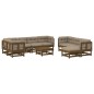 vidaXL Set muebles jardín 10 pzas y cojines madera maciza marrón miel vidaXL Set muebles jardín 10 pzas y cojines madera maciza marrón miel