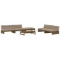 vidaXL Juego muebles jardín 6 pzas y cojines madera maciza marrón miel vidaXL Juego muebles jardín 6 pzas y cojines madera maciza marrón miel