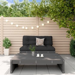 vidaXL Juego de muebles de jardín 2 pzas y cojines madera maciza gris