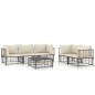 vidaXL Juego de muebles de jardín 6 pzas y cojines ratán PE antracita vidaXL Juego de muebles de jardín 6 pzas y cojines ratán PE antracita