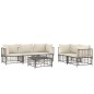 vidaXL Juego de muebles de jardín 6 pzas y cojines ratán PE antracita vidaXL Juego de muebles de jardín 6 pzas y cojines ratán PE antracita