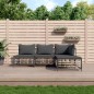 vidaXL Juego de muebles de jardín cojines antracita ratán PE 4 pzas vidaXL Juego de muebles de jardín cojines antracita ratán PE 4 pzas