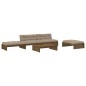vidaXL Juego muebles jardín 5 pzas y cojines madera maciza marrón miel vidaXL Juego muebles jardín 5 pzas y cojines madera maciza marrón miel