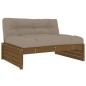 vidaXL Juego muebles jardín 5 pzas y cojines madera maciza marrón miel vidaXL Juego muebles jardín 5 pzas y cojines madera maciza marrón miel