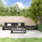 vidaXL Juego de muebles de jardín 4 pzas y cojines madera maciza gris vidaXL Juego de muebles de jardín 4 pzas y cojines madera maciza gris