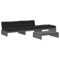 vidaXL Juego de muebles de jardín 4 pzas y cojines madera maciza gris vidaXL Juego de muebles de jardín 4 pzas y cojines madera maciza gris