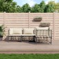 vidaXL Juego de muebles de jardín 4 pzas y cojines ratán PE antracita vidaXL Juego de muebles de jardín 4 pzas y cojines ratán PE antracita