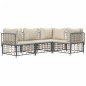 vidaXL Juego de muebles de jardín 4 pzas y cojines ratán PE antracita vidaXL Juego de muebles de jardín 4 pzas y cojines ratán PE antracita