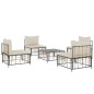 vidaXL Juego de muebles de jardín 5 pzas y cojines ratán PE antracita vidaXL Juego de muebles de jardín 5 pzas y cojines ratán PE antracita