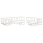 vidaXL Juego de muebles jardín 10 pzas y cojines madera maciza blanco vidaXL Juego de muebles jardín 10 pzas y cojines madera maciza blanco
