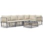 vidaXL Juego de muebles de jardín 6 pzas cojines antracita ratán PE vidaXL Juego de muebles de jardín 6 pzas cojines antracita ratán PE