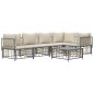 vidaXL Juego de muebles de jardín 6 pzas cojines antracita ratán PE vidaXL Juego de muebles de jardín 6 pzas cojines antracita ratán PE