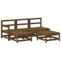 vidaXL Juego muebles jardín 5 pzas y cojines madera maciza marrón miel