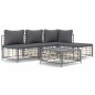 vidaXL Juego de muebles de jardín 5 pzas cojines antracita ratán PE vidaXL Juego de muebles de jardín 5 pzas cojines antracita ratán PE