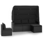vidaXL Juego de sofás jardín 4 pzas con cojines ratán sintético negro vidaXL Juego de sofás jardín 4 pzas con cojines ratán sintético negro