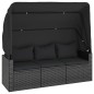 vidaXL Juego de sofás jardín 4 pzas con cojines ratán sintético negro vidaXL Juego de sofás jardín 4 pzas con cojines ratán sintético negro