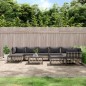 vidaXL Juego de muebles de jardín 10 pzas y cojines ratán PE antracita vidaXL Juego de muebles de jardín 10 pzas y cojines ratán PE antracita