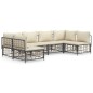 vidaXL Juego de muebles de jardín 6 pzas cojines antracita ratán PE