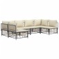 vidaXL Juego de muebles de jardín 6 pzas cojines antracita ratán PE