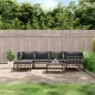 vidaXL Set muebles de jardín 7 pzas y cojines ratán PE gris antracita vidaXL Set muebles de jardín 7 pzas y cojines ratán PE gris antracita