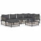 vidaXL Set muebles de jardín 7 pzas y cojines ratán PE gris antracita vidaXL Set muebles de jardín 7 pzas y cojines ratán PE gris antracita